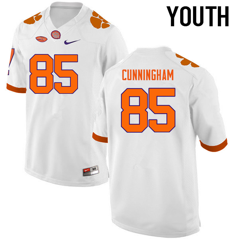 Youth Clemson Tigers #85 Bennie Cunningham College Football Jerseys-White - Click Image to Close